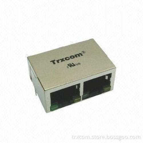 1x1 Tab-up RJ45 Connector with Internal Magnets, RoHS Directive-compliant